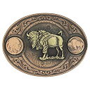 【中古】【輸入品 未使用】Montana Silversmiths Men 039 s Copper Buffalo Indian Head Nickel Belt Buckle Rust Copper One Size 並行輸入品