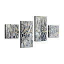 【中古】【輸入品 未使用】Artistic Path Abstract Canvas Picture Wall Art: Gray Artwork Gold Foil Painting for Living Room Office (32 039 039 x 16 039 039 x 2 Panels 16 039 039 x