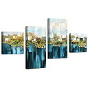 【中古】【輸入品 未使用】Abstract Wall Art Canvas Pictures: Gold Foil Graphic Artwork Painting on Canvas for Living Room(32 039 039 x16 039 039 x2 Panels 16 039 039 x16 039 039 x2 Panels