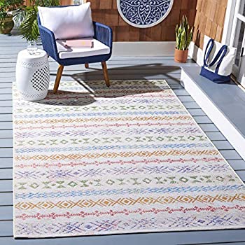 楽天スカイマーケットプラス【中古】【輸入品・未使用】Safavieh Summer Collection SMR429A Indoor/Outdoor Area Rug, 5ft 3 inch x 7ft 6 inch, Ivory/Blue 商品カテゴリー: ラグ カーペット [並行輸