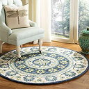 【中古】【輸入品 未使用】Safavieh Novelty Collection NOV606M Handmade Wool Area Rug, 5ft x 5ft Round, Ivory/Blue 商品カテゴリー: ラグ カーペット 並行輸入品