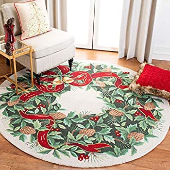 Safavieh Vintage Poster Collection VP323B Ivory and Green (5ft Round) Area Rug 商品カテゴリー: ラグ カーペット 