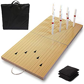 楽天スカイマーケットプラス【中古】【輸入品・未使用】Driveway Games Bean Bag Toss Lawn Bowling Set for Adults & Kids. Outdoor Indoor Alley & Game Candlepins [並行輸入品]