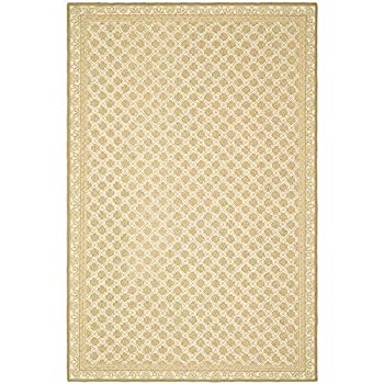 【中古】【輸入品・未使用】Safavieh Wilton Collection WIL335A Hand-Hooked Ivory and Taupe Wool Area Rug, 5 feet 6 inches by 8 feet 6 inches (5ft6 inch x 8ft6 inch