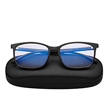 【中古】【輸入品・未使用】スタイリッシュなブルーライトブロックメガネ レディース メンズ - 軽量メガネフィルター ブルーレイ コンピューターゲームメガネ ケース付き