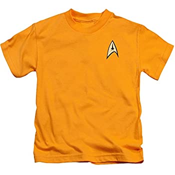 楽天スカイマーケットプラス【中古】【輸入品・未使用】スタートレック TVシリーズ キャプテンカークコマンドユニフォーム 男の子用 Tシャツ US サイズ: 5/6,Gold