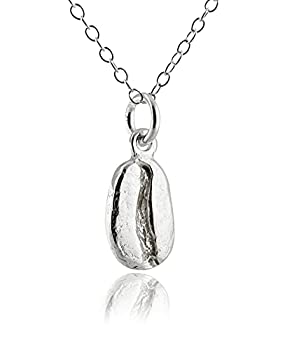 【中古】【輸入品・未使用】Sterling Silver 3D Coffee Bean Charm Pendant Necklace, 18" Chain, Bari..