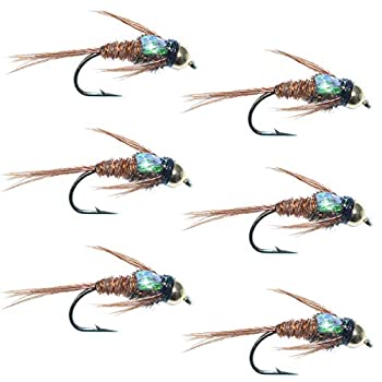 【中古】【輸入品・未使用】The Fly Fishing PlaceビーズヘッドフラッシュバックニンフフィッシングFly Fishing Flies???Trout and Bass濡れFlyパターン???6?Fliesフ