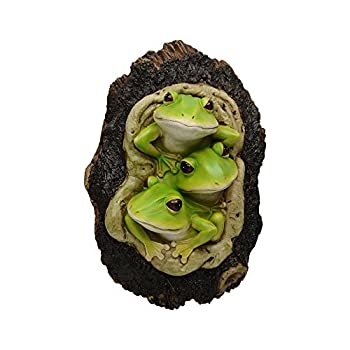 【中古】【輸入品・未使用】Comfy Hour 23cm Easter Three Frogs Gathering In Tree Cavity Wall Hanging Decoration, Optionally With/Without Hook, Stone Resin Figurine