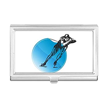 【中古】【輸入品・未使用】ウィンタースポーツ スケート ブルー 水彩 名刺ホルダー ケース ポケットボ..