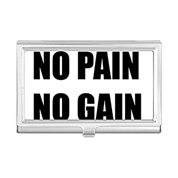 No Pain No Gain 引用句 ブラック Encourage Positive 名刺ホルダー ケース ポケットボックス 財布