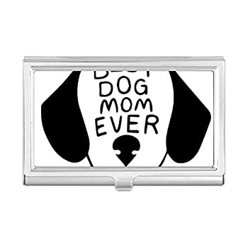 【中古】【輸入品・未使用】Best Dog Mom Ever 引用句 DIY デザイン 名刺ホルダー ケース ポケット ボックス 財布