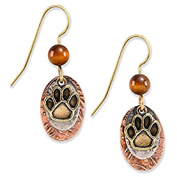 【中古】【輸入品・未使用】シルバーフォレストバーモント州のPaw Print and Tiger 's Eyeダングルイヤリング
