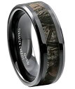 【中古】【輸入品・未使用】King Will ブラックタングステンカーバイドリング 8mm メンズ 迷彩 快適フィット 結婚指輪(4)