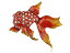 【中古】【輸入品・未使用】Fireレッドオレンジグロスペイントクリアクリスタルラインストーンかわいい金魚ピンブローチ