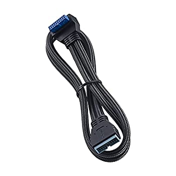 CableMod ModMesh Sleeved Right Angle Internal USB 3.0 Cable (Carbon, 50cm)