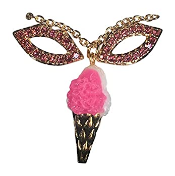 楽天スカイマーケットプラス【中古】【輸入品・未使用】Betsey Johnson Ice Cream Cone Pendant Necklace and Lips Earrings - Set of 2