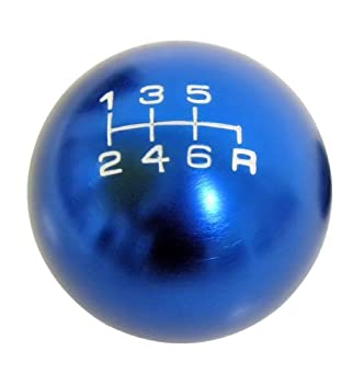 šۡ͢ʡ̤ѡ10x1.25mm Thread 6 speed JDM Round Ball Shift Knob in Blu...