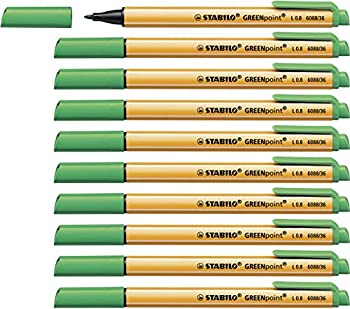 yÁzyAiEgpzStabilo GREENPoint Sign Pen Recycled 1.1mm Tip 0.8mm Line Green Ref 6088-36 [Pack of 10] y (sAi)