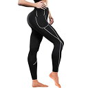 【中古】【輸入品・未使用】レディース ホットネオプレン サウナ スウェットパンツ ポケット付き ワークアウト ランニング スリミングショーツ カプリ 圧縮レギン...