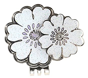 【中古】【輸入品・未使用】Crystal Golf Ball Marker & Hat/ Visor Clip - White Flower