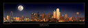 【中古】【輸入品・未使用】(Big Moon Border) - Dallas Skyline NIGHT Colour FOUR STYLES 30cm x 90cm Photographic Panorama Poster Print Photo Picture Standard Frame