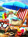 【中古】【輸入品・未使用】Sunsout ビーチキャット アーティストトムウッド 300ピース 動物&野生動物ジグソーパズル