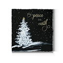 【中古】【輸入品・未使用】Renditions Gallery Peace on Earth クリスマスツリー壁アート ブラック ホワイト ゴールド ウィンター...