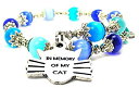 【中古】【輸入品・未使用】In Memory of My Cat Cat 's Eye Wrap Charm Bracelet inサファイアブルーとアクアブルー