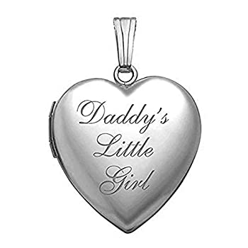 楽天スカイマーケットプラス【中古】【輸入品・未使用】PicturesOnGold.com スターリングシルバー 「Daddy's Little Girl」ハートロケットペンダントネックレス - 3/4インチ x 3/4インチ, スターリング