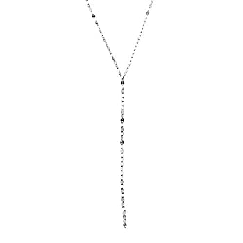 【中古】【輸入品・未使用】ソリッドスターリングシルバー ロジウムメッキリンクチェーン Yラリアット..