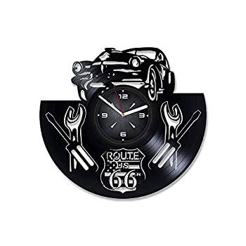 楽天スカイマーケットプラス【中古】【輸入品・未使用】Route 66 Legend ビニールレコード壁掛け時計 寝室 リビングルーム 子供部屋 男性または女性へのギフトに クリスマス 誕生日 休日 新築祝い プレ