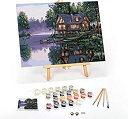 【中古】【輸入品 未使用】Paint by Numbers for Adults 初心者から上級者までの数字の絵キット 楽しいDIYアダルトアートとクラフトプロジェクト キット含む Cabin Fever 1