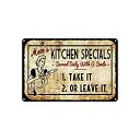 【中古】【輸入品 未使用】Mom 039 s Kitchen Specials Take It Or Leave It ビンテージレトロメタル壁装飾アートショップ 男性の洞窟バーアルミサイン 8 x12