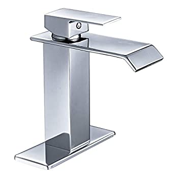 【中古】【輸入品・未使用】bathfinesseバスルームシンク蛇口滝注ぎ口シングルハンドル1つ穴シートフローChorme