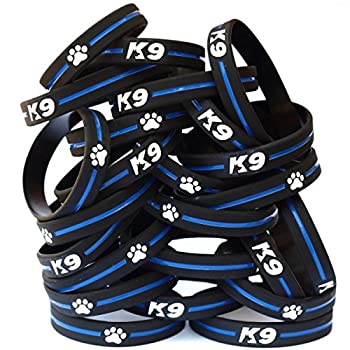 【中古】【輸入品・未使用】SayitBands 50 of XL (9インチ) K9 細いブルーライン リストバンド ブレス..