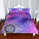 yÁzyAiEgpz(Full) - Arightex Iridescent Pink Purple Blue Mandala Duvet Cover 3 Pcs Bling Glitter Bedding Set Girly Duvet Cover (Full)