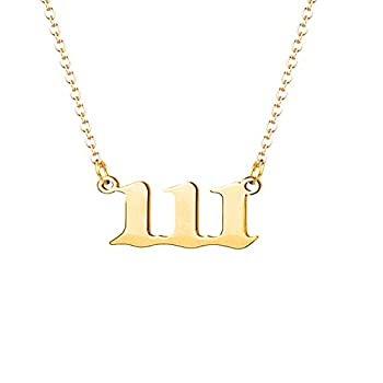 【中古】【輸入品・未使用】JO WISDOM 000 111 222 333 444 555 666 777 888 999 エンジェルナンバーネックレス レディース チョーカーチェーン 数値学 ステンレススチールのサムネイル