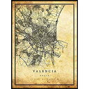 【中古】【輸入品・未使用】バレンシア地図 ビンテージスタイル ポスタープリント オールドシティ アートワーク プリント アンティークスタイル ホームデコ スペイ...