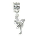 【中古】【輸入品・未使用】ソリッド925スターリングシルバーDangling" Fairy with Wings"にクリアクリスタルチャームビーズ