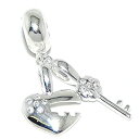 【中古】【輸入品・未使用】ソリッド925スターリングシルバー「Danglingハートロックとキー」チャームビーズ(4)