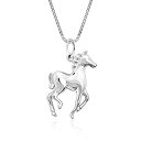 【中古】【輸入品・未使用】Honolulu Jewelry Company スターリングシルバー 3Dホースネックレスペンダント 18インチボックスチェーン付き