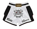 【中古】【輸入品・未使用】Fairtex ムエタイ ボクシング ショーツ スリムカット - ブラック、ホワイト、レッド、オレンジ、ブルー、イエロー、S、M、L、XL (ホワイト - バ