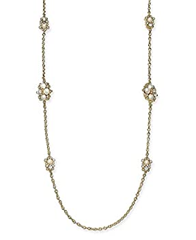 【中古】【輸入品・未使用】Charter Club ゴールド調クリスタル&イミテーションパールクラスターカラーネックレス 18インチ + 2インチエクステンダー