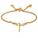 【中古】【輸入品・未使用】Rofusn ステンレススチール アルファベット スクリプト 名前 イニシャル 文字 ブレスレット チャーム ジュエリー ギフト ガー...