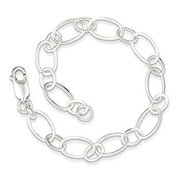 Pearl White - 【中古】【輸入品・未使用】スターリングシルバー楕円ファンシーリンクブレスレット7.5?