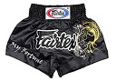 【中古】【輸入品・未使用】Fairtex ムエタイボクシングショーツ トラディショナルスタイル US サイズ: Small カラー: ブラック
