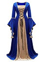 【中古】【輸入品・未使用】Zhitunemi ルネッサンスドレス 中世風 コスチューム レディース ハロウィンコスチューム 中世風 フェア ゴシックガウン, ブルー, Small