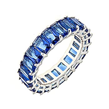 Other , Materials - 【中古】【輸入品・未使用】Maya J エタニティリング ? エメラルドカット、職人のファッション宝石付き 10 ブルー