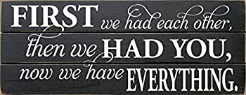 šۡ͢ʡ̤ѡSlatted Wood Sign???ǽWe HadƤ¾Then We Had YouNow We Have Everything 7x18 ֥å g9284-BLK